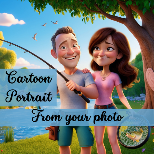 Digital Custom Cartoon Portrait from Photo